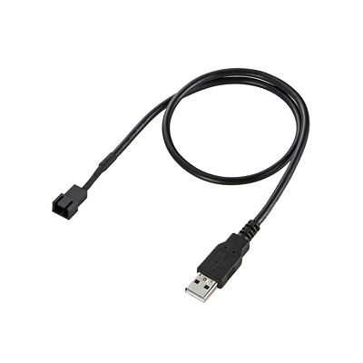 サンワサプライ USB電源変換ケーブル ケースファン用 DCファン3pin 長さ50cm  TK-PWFAN1