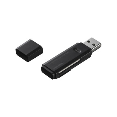 サンワサプライ USB2.0カードリーダー コンパクト直挿しタイプ 2スロット 35メディア対応 ブラック  ADR-MSDU2BK 画像2