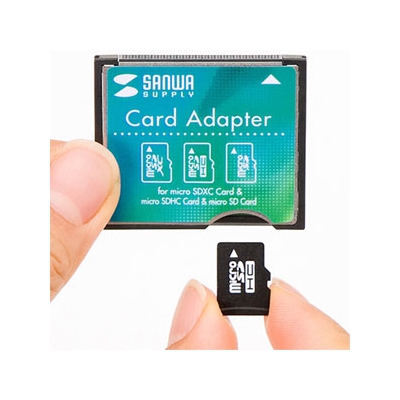 サンワサプライ CF変換アダプタ microSD用 プッシュ式コネクタ コンパクトフラッシュ変換  ADR-MCCF 画像2