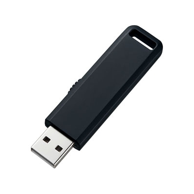 サンワサプライ USB2.0メモリ 2GB スライド式コネクタ ブラック  UFD-SL2GBKN