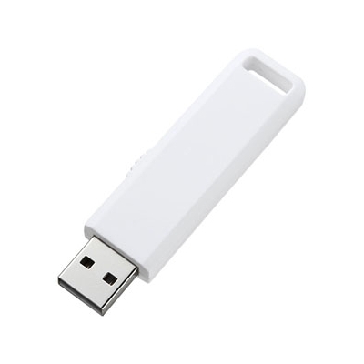 サンワサプライ USB2.0メモリ 2GB スライド式コネクタ ホワイト  UFD-SL2GWN