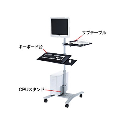 サンワサプライ 液晶モニタスタンド 17型～24型対応 キーボード台・CPUスタンド付  CR-LAST3 画像2