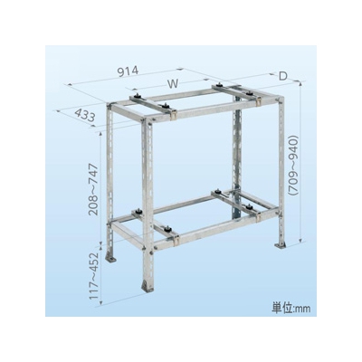 日晴金属 クーラーキャッチャー 平地二段用 使用荷重80kg×2 溶融亜鉛メッキ仕上げ 《goシリーズ》  CWZJL2 画像2