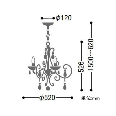 コイズミ照明 LEDシャンデリア 《オレッキーノ》 LEDランプ交換可能型 白熱球40W×3灯相当 電球色 5.0W×3灯 口金E17  AP40904L 画像2