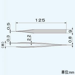 エンジニア 鉄腕ピンセット 先細タイプ 先端0.5mm 全長125mm  PT-16 画像2