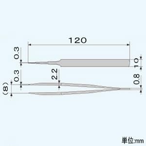 エンジニア 鉄腕ピンセット 極細タイプ 先端0.3mm 全長120mm  PT-31 画像2