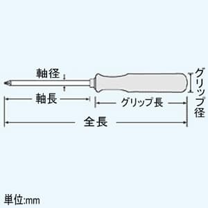 エンジニア 差替ドライバー 2WAYビットタイプ 先端(+)#00・(-)2.6 全長164mm  DK-51 画像3