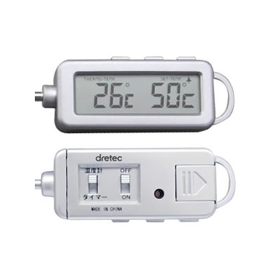 ドリテック クッキング温度計 使用温度範囲-30～+250℃ タイマー・設定温度アラーム付 シルバー  O-276SV 画像2