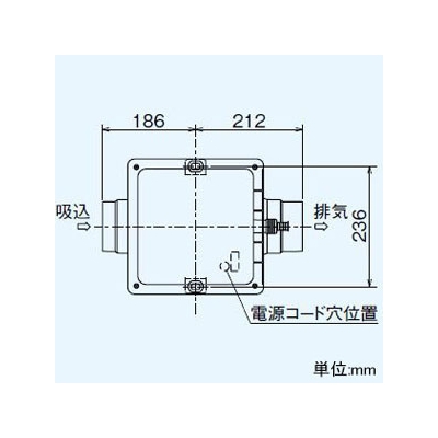 三菱 ダクト用換気扇 中間取付形ダクトファン 排気専用 定風量タイプ 24時間換気機能付 サニタリー用 1～2部屋換気用 DCブラシレスモーター搭載 接続パイプφ100mm  V-13ZMVC3 画像3