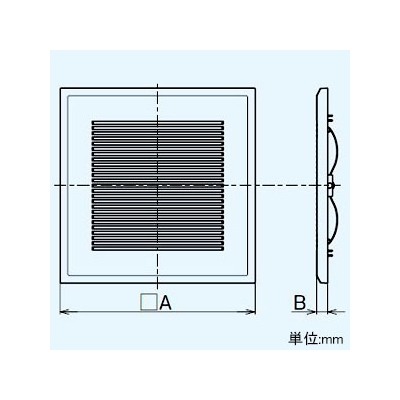 三菱 ダクト用換気扇別売グリル インテリア格子タイプ □380×20mm ライトベージュ  P-315GB2-CB 画像2