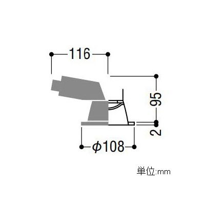 コイズミ照明 LEDベースダウンライト 防雨型 600lmクラス 白熱球60W相当 電球色(2700K) 埋込穴φ100mm 照度角65° ファインホワイト  AD43367L 画像2