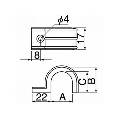 因幡電工 VP管用片サドル 適合サイズND-14  DSV-14 画像2