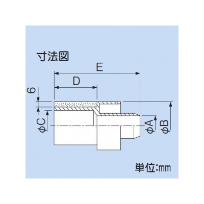 因幡電工 VP管ジョイントφ20 (DSH-20N用パーツ) VP管接続用  DSH-20NV 画像2