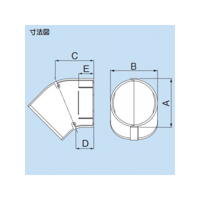 因幡電工 配管化粧カバー(ビル設備用) 《スリムダクトPD》 PDコーナー45° 曲がり(エルボ)  PDF-90-I 画像3