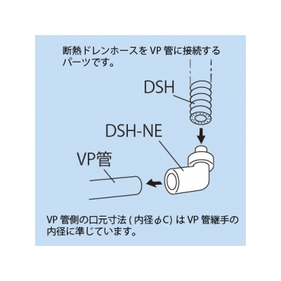 因幡電工 断熱ドレンホース(DSH-20N)用 VP管エルボ  DSH-20NE 画像3