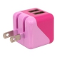 藤本電業 AC充電器 《COLOCORO》 USB2ポート 最大合計2.1A ピンク&ライトピンク CA-04PK/LPK 画像2