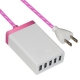 藤本電業 イルミネーションAC充電器 USB5ポート 最大合計6.5A ピンク CA-05PK 画像1