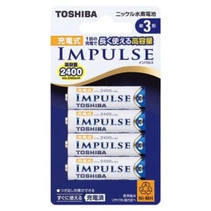 東芝 ニッケル水素電池 充電式 単3形×4本入 1.2V 2400mAh 《IMPULSE》