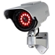 オンスクエア 防犯ダミーカメラ ソーラー充電式 軒下防滴仕様 赤色LED×12灯 赤外線暗視タイプ OS-163R 画像1