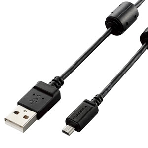 ELECOM USB2.0ケーブル カメラ接続用 A-平型mini8ピンタイプ 長さ1.5m DGW-F8UF15BK