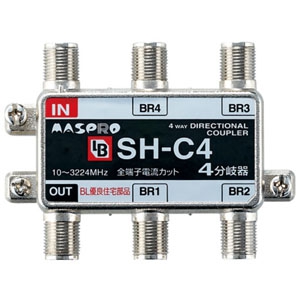 マスプロ 4分岐器 BL型 屋内用 全端子直流電流カット型 3224MHz対応 SH-C4 画像1
