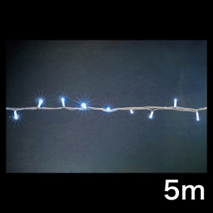 ジェフコム LEDストリング ニューハイグレード・白コードタイプ 長さ5m 青 SJ-NH05W-05BB 画像1