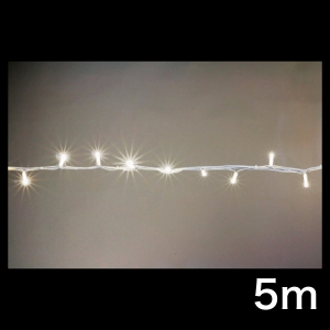 ジェフコム LEDストリング ニューハイグレード・白コードタイプ 長さ5m 白 SJ-NH05W-05WW 画像1