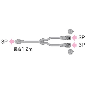 ジェフコム Y型分岐コード 3P SJ-NHシリーズ用 長さ1.2m SJ-NH06-Y12-3P 画像1