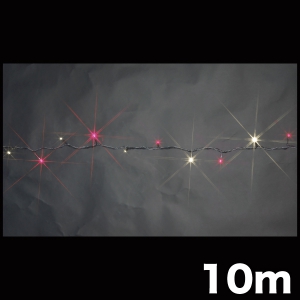 ジェフコム LEDストリングライトセット 長さ10m 白・ピンク STM-ASET-10WP 画像1