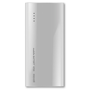 マクセル株式会社 モバイル充電バッテリー 6700mAh 充電用ケーブル付 ホワイト MPC-C6700PWH 画像1