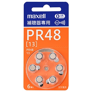 マクセル株式会社 ボタン形空気亜鉛電池 補聴器専用 PR48 A 6BS