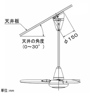 三菱 シーリングファン(天井扇) 羽根径90cm 傾斜天井対応 速度調節器付 ブラック C90-YC-BK 画像3