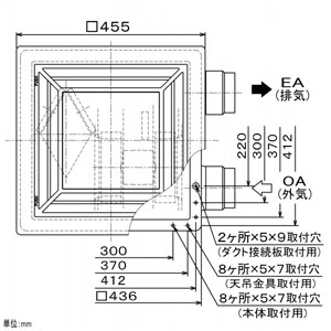 三菱 ダクト用ロスナイ 天井埋込形 フラットインテリアタイプ 埋込穴□395mm VL-150ZS3 画像2