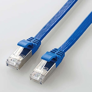 ELECOM LANケーブル フラットタイプ CAT7準拠 ヨリ線 長さ1m ブルー LD-TWSF/BU1 画像1
