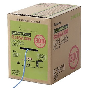 ELECOM LANケーブル ケーブルのみ CAT6A対応 単線 レングスマーク付 環境配慮パッケージ ドラム巻 長さ300m ブルー LD-GPAL/BU300RS 画像1