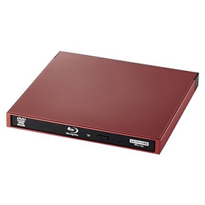 ELECOM ポータブルBlu-rayドライブ USB3.2Gen1・UHDBD対応 Windows用書込ソフト付 レッド LBD-PWA6U3LRD