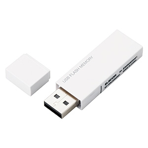 ELECOM キャップ式USBメモリー USB2.0対応 32GB ホワイト MF-MSU2B32GWH 画像1