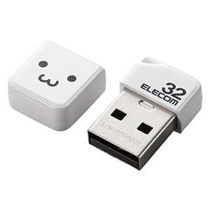 ELECOM キャップ式小型USBメモリ USB2.0対応 32GB ホワイトフェイス MF-SU2B32GWHF 画像1