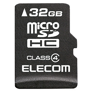 ELECOM microSDHCカード 32GB 防水性能IPX7 Class4対応 データ復旧サービス付 MF-MSD032GC4R 画像1