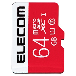 ELECOM microSDXCカード 64G 防水性能IPX7 UHS-I U1対応 GM-MFMS064G 画像1