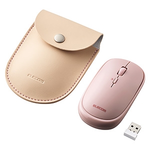 ELECOM(エレコム) ワイヤレスマウス 《Slint》 無線2.4GHz方式 BlueLED方式 Mサイズ 4ボタン 収納ポーチ付 ピンク M-TM10DBPN