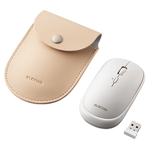 ELECOM(エレコム) ワイヤレスマウス 《Slint》 無線2.4GHz方式 BlueLED方式 Mサイズ 4ボタン 収納ポーチ付 ホワイト M-TM10DBWH