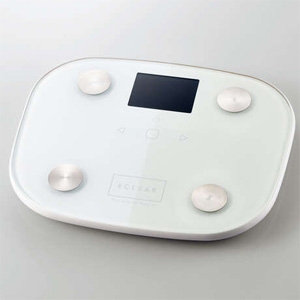 ELECOM(エレコム) 体組成計 ≪ECLEAR≫ 体重・BMI・体脂肪率・基礎代謝測定 顔文字表示機能付 ホワイト HCS-FS03WH 画像1