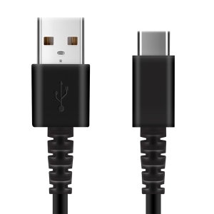 PGA 充電/通信 やわらかケーブル USB-AtoUSB-C 0.5m ブラック PG-YWCA05BK 画像3