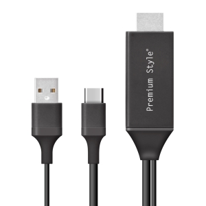 PGA USB-Cコネクタ HDMIミラーリングケーブル 2m ブラック PG-UCTV2MBK 画像1