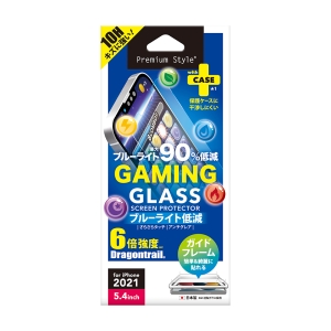 PGA iPhone 13 mini用 液晶保護ガラス ゲーム専用/ブルーライト低減/アンチグレア PG-21JGL04BL 画像2