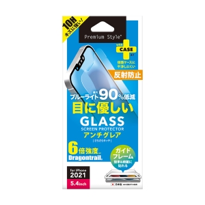 PGA iPhone 13 mini用 液晶保護ガラス ブルーライト低減/アンチグレア PG-21JGL06BL 画像2