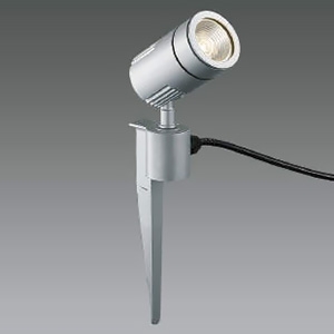 コイズミ照明 LEDエクステリアスポットライト 防雨型 スパイクタイプ 1000lmクラス JR12V50W相当 非調光 配光角35° 白色 シルバー XU49893L 画像1