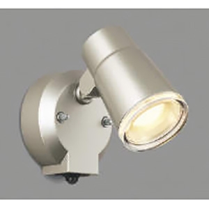 コイズミ照明 LEDスポットライト 防雨型 白熱球60W相当 散光配光 非調光 電球色 タイマー付人感センサ付 ランプ付 ウォームシルバー AU52702 画像1