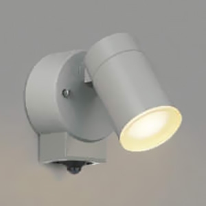コイズミ照明 LED一体型スポットライト 防雨型 白熱球60W相当 散光配光 非調光 電球色 タイマー付人感センサ付 ライトグレー AU50447 画像1